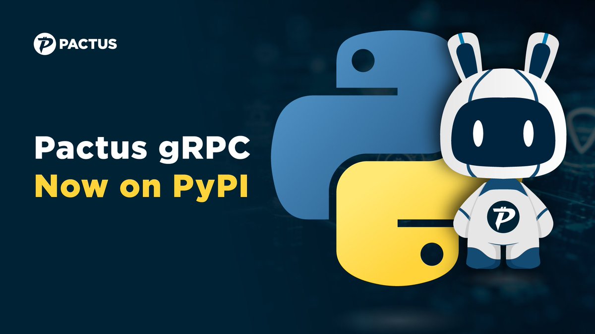 📢Pactus gRPC is now on PyPI!

Easily interact with the #Pactus blockchain in #Python:

⬇️To use: pip install pactus-grpc
📦 PyPI: pypi.org/project/pactus…
📚 Docs: docs.pactus.org/api/grpc
More languages (Rust, Dart) coming soon! 🔥
#Blockchain #DevTools