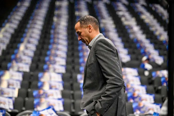 TheSteinLine's tweet image. Mavericks execs Nico Harrison and Rick Welts are holding a roundtable this AM with selected Dallas media members.
Cameras/audio recording devices were not permitted for Harrison's first session with local reporters since the Luka Dončić trade.
More NBA: tinyurl.com/yrmzrx83