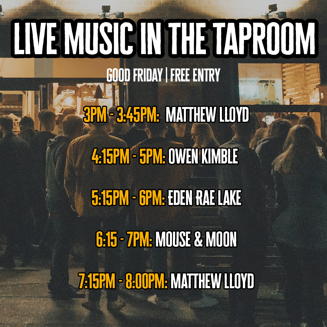 🎶 LIVE MUSIC THIS FRIDAY 🎶

Celebrate Good Friday with us at the brewery! We’ve got a great lineup of local musicians bringing the vibes, plus tasty street food from The Greek Shack.

🎤 Live music
🍻 Great beers
💸 FREE entry

Join us in the taproom!