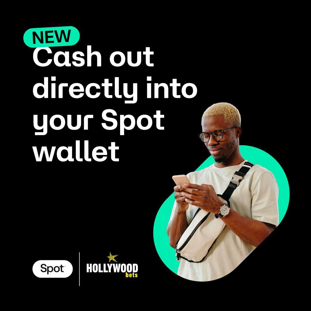 Withdrawing your winnings just got way easier! ↙️ 

 You can now instantly cash out from <a href="/Hollywoodbets/">Hollywoodbets</a> straight into your Spot wallet: 
✅️ Log in to Hollywoodbets
✅️ Go to Withdrawals → Wallets
✅️ Choose Spot Money
✅️ Funds reflect instantly!
💸💸💸  #SpotMoney
