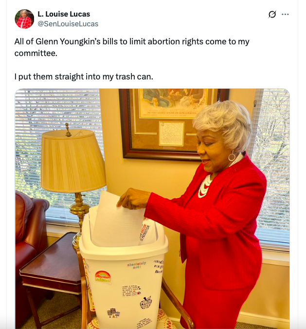 Magdi Jacobs (@magi_jay) on Twitter photo <a href="/SenLouiseLucas/">L. Louise Lucas</a> It's PERFECT. If we could add more accessories, I'd suggest a garbage can labeled "Legislative Trash" <a href="/SenLouiseLucas/">L. Louise Lucas</a> It's PERFECT. If we could add more accessories, I'd suggest a garbage can labeled "Legislative Trash"