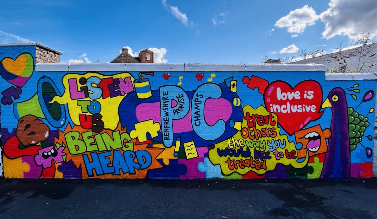 Fiona Taylor (@fiyouthservices) on Twitter photo Our first Seedhill community mural #thepromise #youthworkchangeslives it looks amazing / thanks to Tragic O’Hara <a href="/corrascot/">Corra Foundation</a> <a href="/jct62/">John Trainer</a> <a href="/maurice_promise/">Maurice-Renfrewshire Promise</a> <a href="/Siobhan_RenYS/">Siobhan Ren YS</a> 🩷 Our first Seedhill community mural #thepromise #youthworkchangeslives it looks amazing / thanks to Tragic O’Hara <a href="/corrascot/">Corra Foundation</a> <a href="/jct62/">John Trainer</a> <a href="/maurice_promise/">Maurice-Renfrewshire Promise</a> <a href="/Siobhan_RenYS/">Siobhan Ren YS</a> 🩷