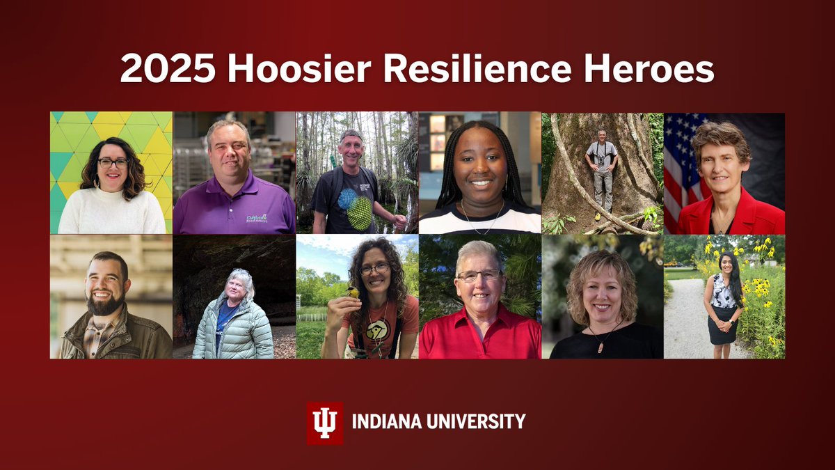 Indiana University (@indianauniv) on Twitter photo IU <a href="/Prepared4Change/">IU Environmental Resilience Institute</a> present the 2025 Hoosier Resilience Heroes, including professionals, students, and volunteers dedicated to climate policy, renewable energy, sustainable practices, and more.
Read about the heroes and their contributions to Indiana communities and the state IU <a href="/Prepared4Change/">IU Environmental Resilience Institute</a> present the 2025 Hoosier Resilience Heroes, including professionals, students, and volunteers dedicated to climate policy, renewable energy, sustainable practices, and more.
Read about the heroes and their contributions to Indiana communities and the state