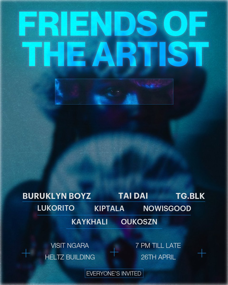 Join <a href="/wearefota/">Friends of the Artist</a> on 26th April at Visit Ngara for a celebration of EA rap and alternative music featuring East Africa’s most exciting lineup!!

Curated showcases and experiences to be announced soon. 
Show starts at 7pm. Ticket link in our &amp; their bio🔗

everyone's invited🩵💙