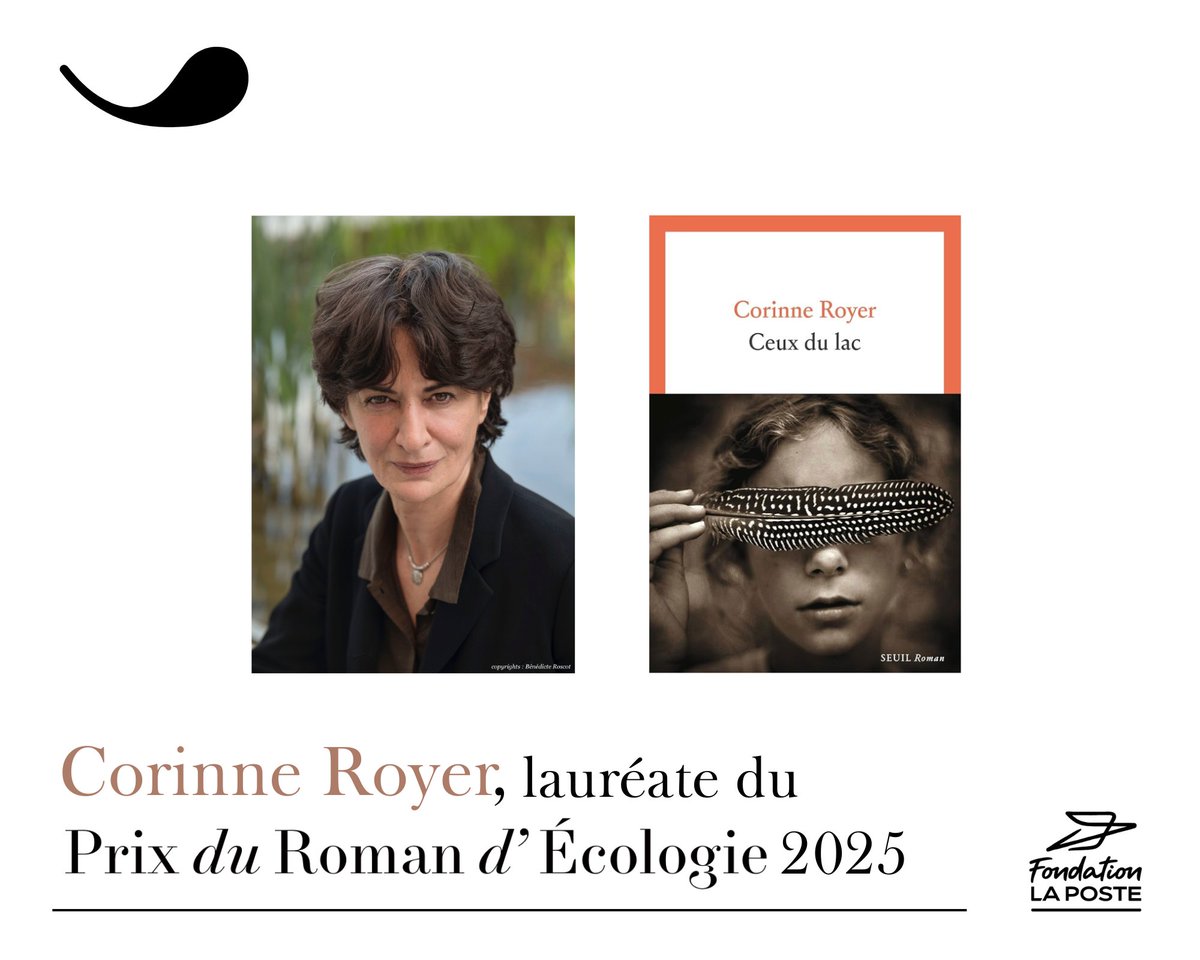 Fondation La Poste (@fond_laposte) on Twitter photo 🪶Corinne Royer reçoit le #PrixduRomandÉcologie 2025 pour Ceux du lac (<a href="/EditionsduSeuil/">Éditions du Seuil</a>)
📍Remise ce soir à Strasbourg en présence d’<a href="/AnneMarieJean1/">Anne-Marie Jean</a>, déléguée générale de la <a href="/Fond_LaPoste/">Fondation La Poste</a>, mécène du prix
🌿 Un roman qui reflète l'engagement environnemental du <a href="/GroupeLaPoste/">La Poste Groupe</a> ! 🪶Corinne Royer reçoit le #PrixduRomandÉcologie 2025 pour Ceux du lac (<a href="/EditionsduSeuil/">Éditions du Seuil</a>)
📍Remise ce soir à Strasbourg en présence d’<a href="/AnneMarieJean1/">Anne-Marie Jean</a>, déléguée générale de la <a href="/Fond_LaPoste/">Fondation La Poste</a>, mécène du prix
🌿 Un roman qui reflète l'engagement environnemental du <a href="/GroupeLaPoste/">La Poste Groupe</a> !