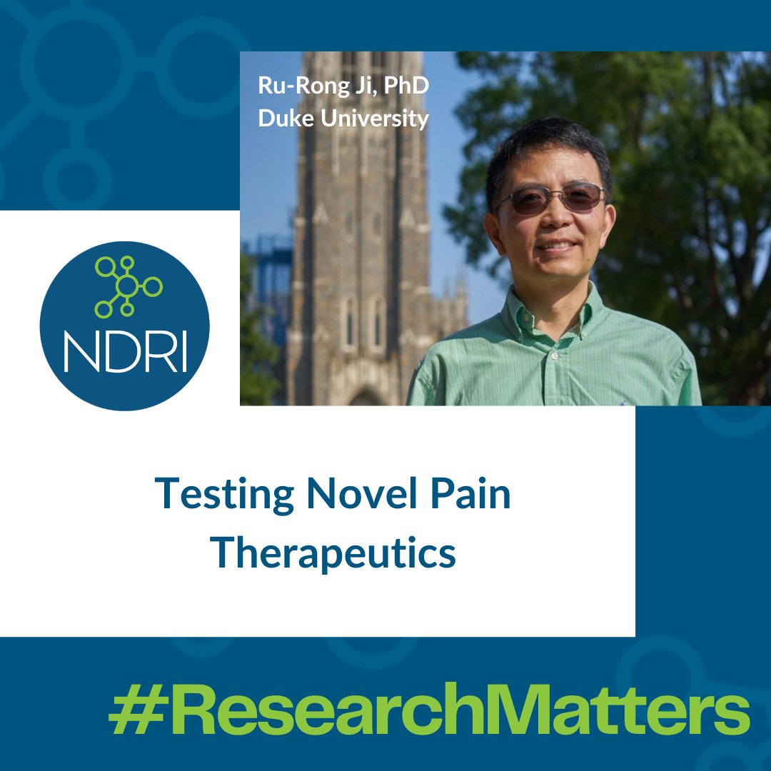NDRI is proud to support groundbreaking research like Dr. Ru-Rong Ji's work at Duke University, which aims to better understand pain mechanisms and test nove therapeutics. #ResearchMatters #PainResearch #NDRI