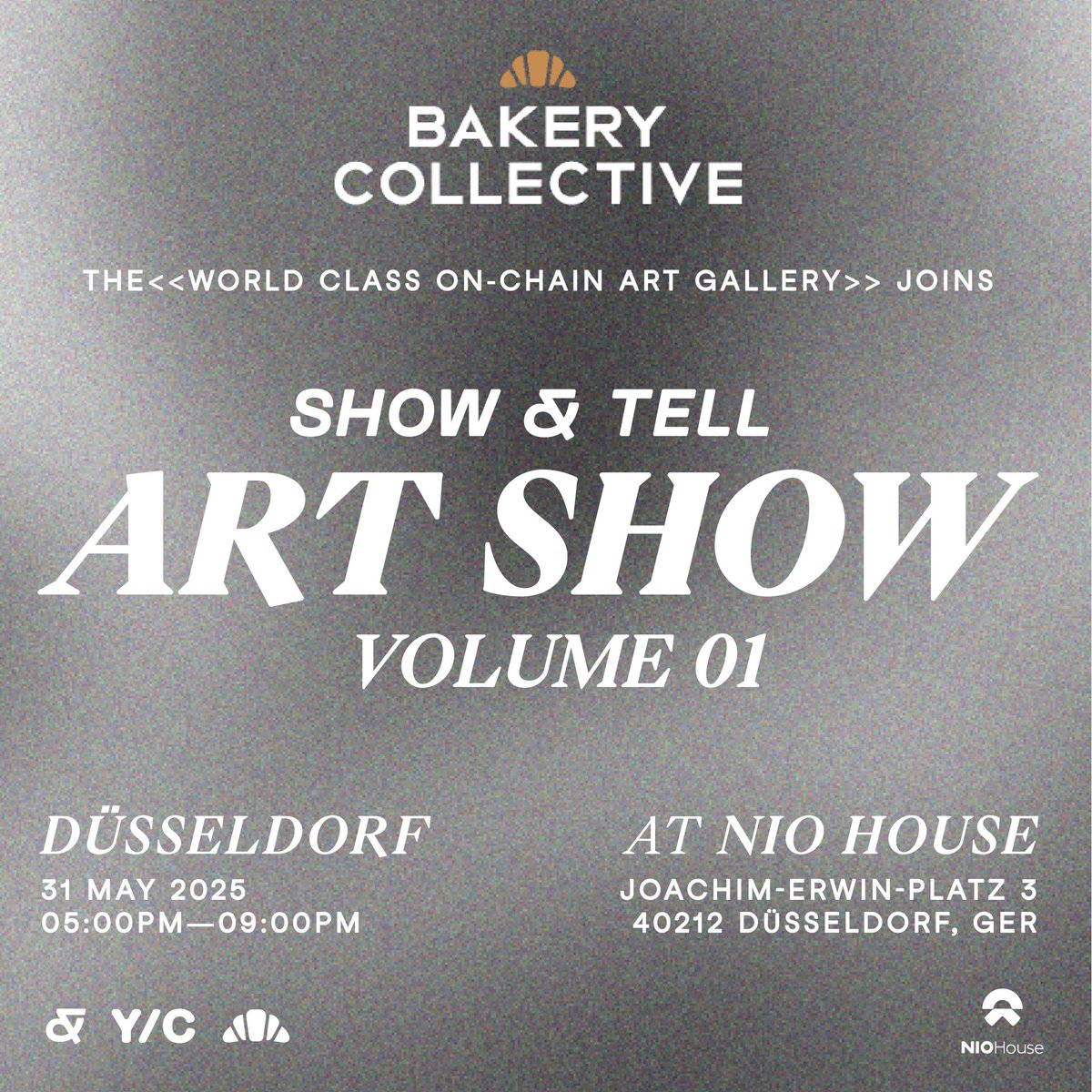 They Bakery Collective will join the first upcoming event and initiative of <a href="/Shill_and_Tell/">Shill & Tell</a> — The SHOW &amp; TELL Art Show, Vol. 01!

In collaboration with <a href="/NIOGlobal/">NIO</a> NIO House Düsseldorf, Germany.
The team behind S&amp;T are bringing a new wave of emerging talents and creatives into the