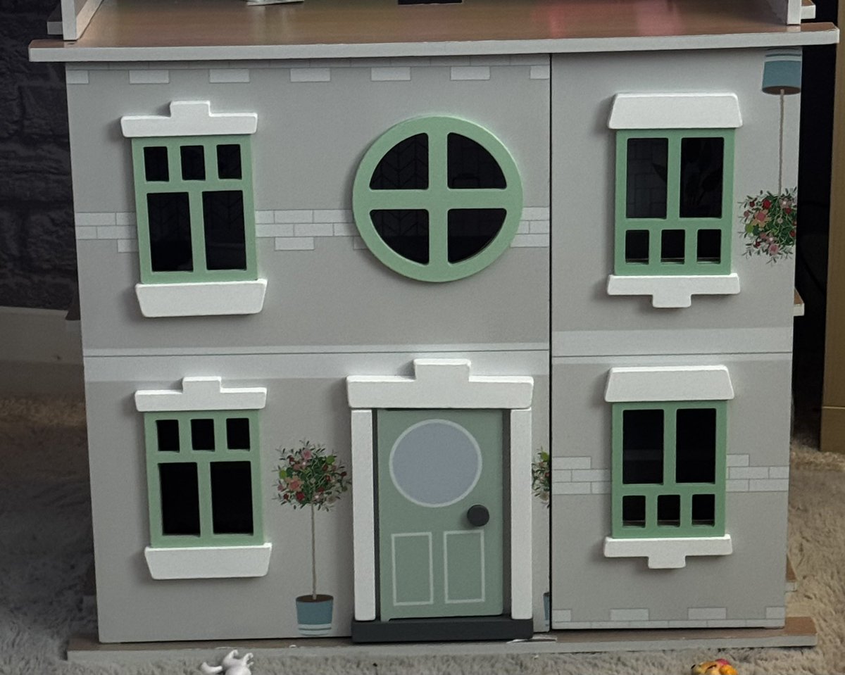 haychex's tweet photo. @Morrisons my daughter received the wooden dolls house for a present but there is a manufacturing fault with the front panel, is there anyway I could get a replacement panel? It’s upside down! https://t.co/LjmEFOtGOD