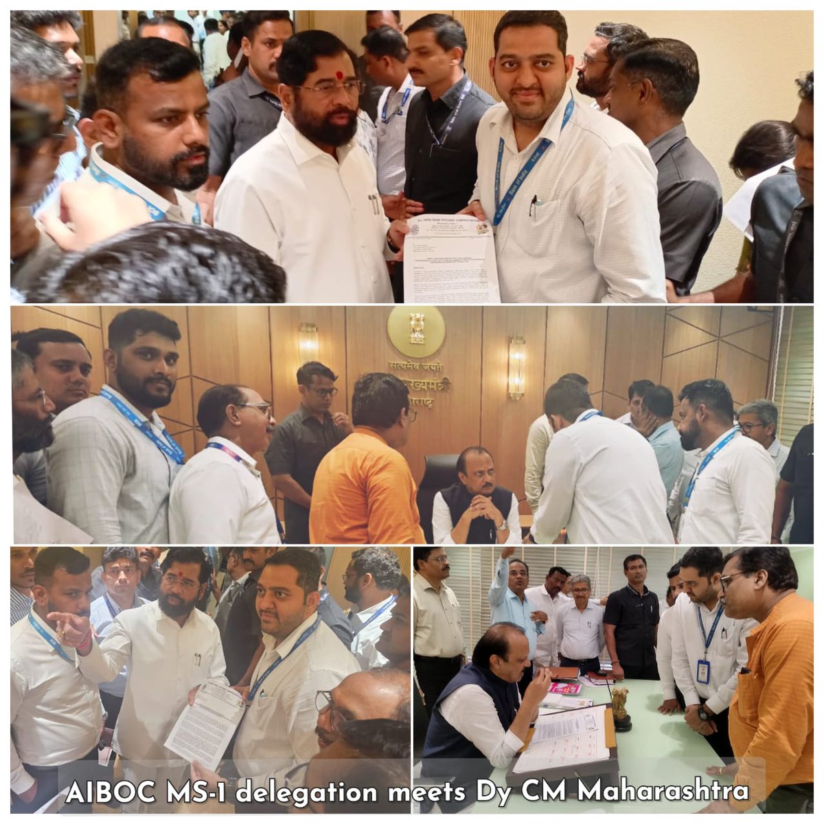 Ankush Gulab Ghate (@ankyghate) on Twitter photo We express our sincere gratitude to the Hon’ble Deputy Chief Minister <a href="/AjitPawarSpeaks/">Ajit Pawar</a> Ji & <a href="/mieknathshinde/">Eknath Shinde - एकनाथ शिंदे</a> Ji for taking the time to meet with the <a href="/aiboc_ms1/">AIBOC Maharashtra State - 1</a> delegates <a href="/nilesh_pawar15/">Nilesh Pawar</a> Sir, <a href="/Pramod_Shinde09/">Pramod Shinde</a> Sir <a href="/gaurav28k/">Gaurav Kadam</a> Ji & attentively addressing our concerns regarding the We express our sincere gratitude to the Hon’ble Deputy Chief Minister <a href="/AjitPawarSpeaks/">Ajit Pawar</a> Ji & <a href="/mieknathshinde/">Eknath Shinde - एकनाथ शिंदे</a> Ji for taking the time to meet with the <a href="/aiboc_ms1/">AIBOC Maharashtra State - 1</a> delegates <a href="/nilesh_pawar15/">Nilesh Pawar</a> Sir, <a href="/Pramod_Shinde09/">Pramod Shinde</a> Sir <a href="/gaurav28k/">Gaurav Kadam</a> Ji & attentively addressing our concerns regarding the