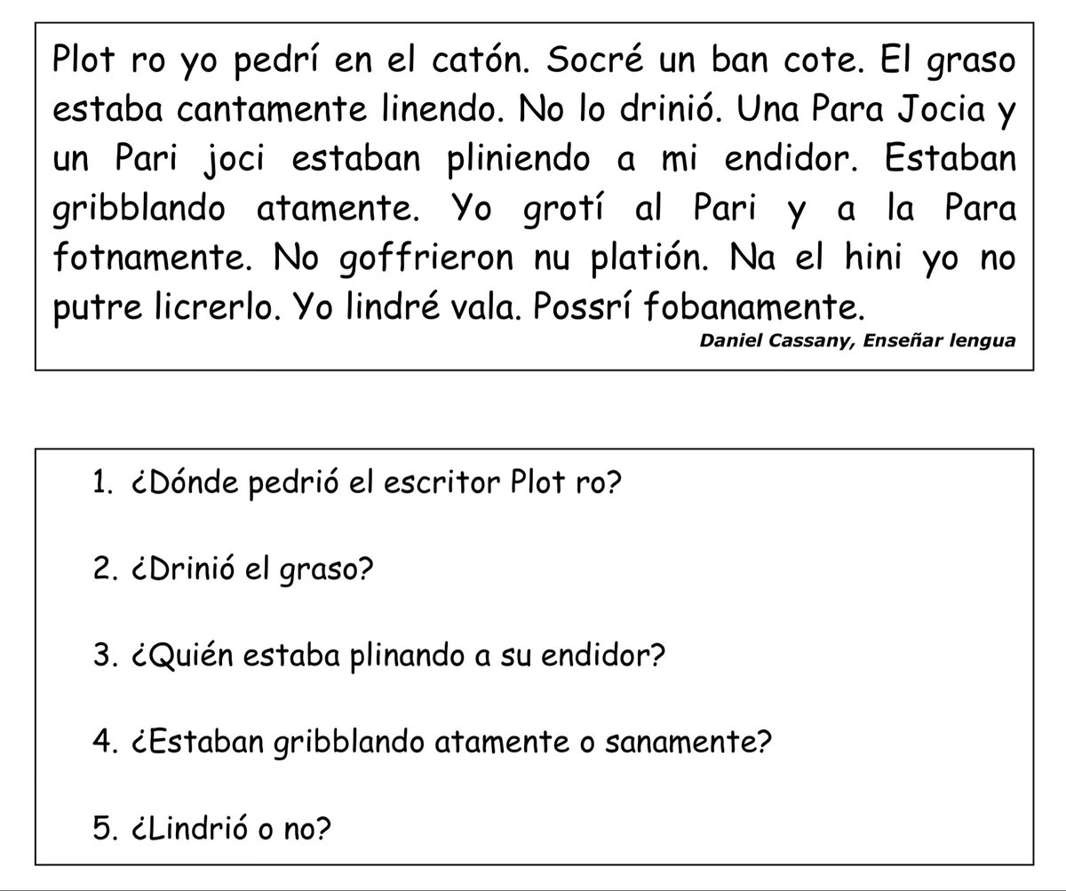 Esto es comprension lectora?