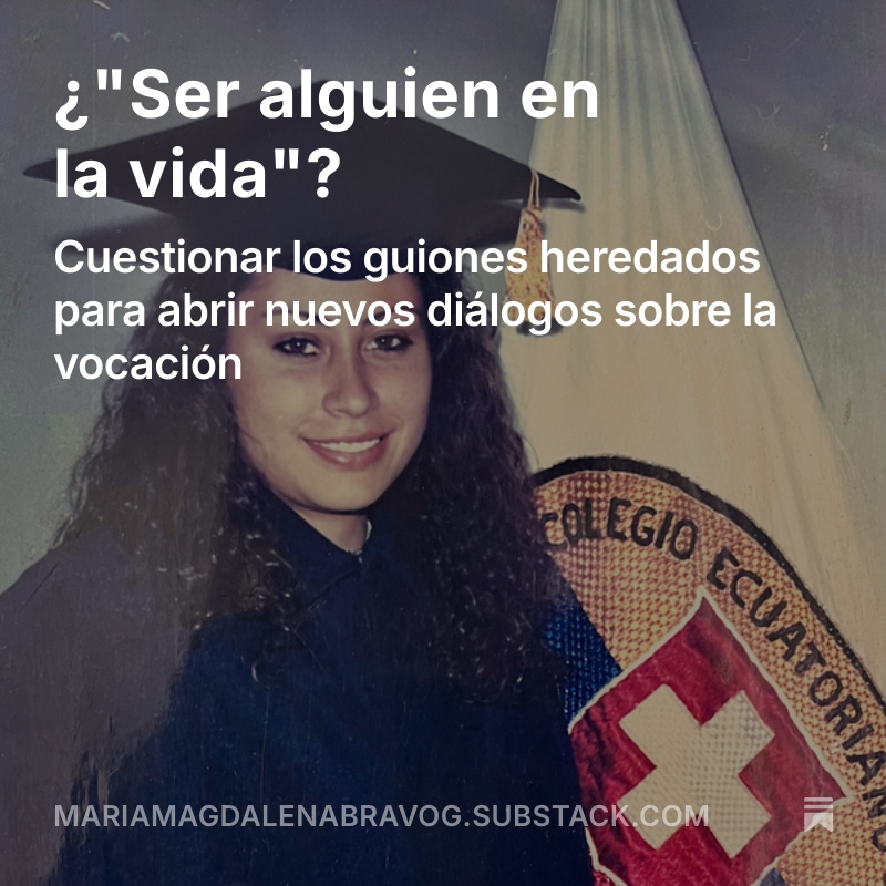 “Tiene que ser alguien en la vida” ¿Cuántas veces lo escuchamos? ¿Cuántas lo repetimos?
Hoy me pregunto: ¿y si ya lo somos?
Hablemos de #vocación, no de presión. open.substack.com/pub/mariamagda…