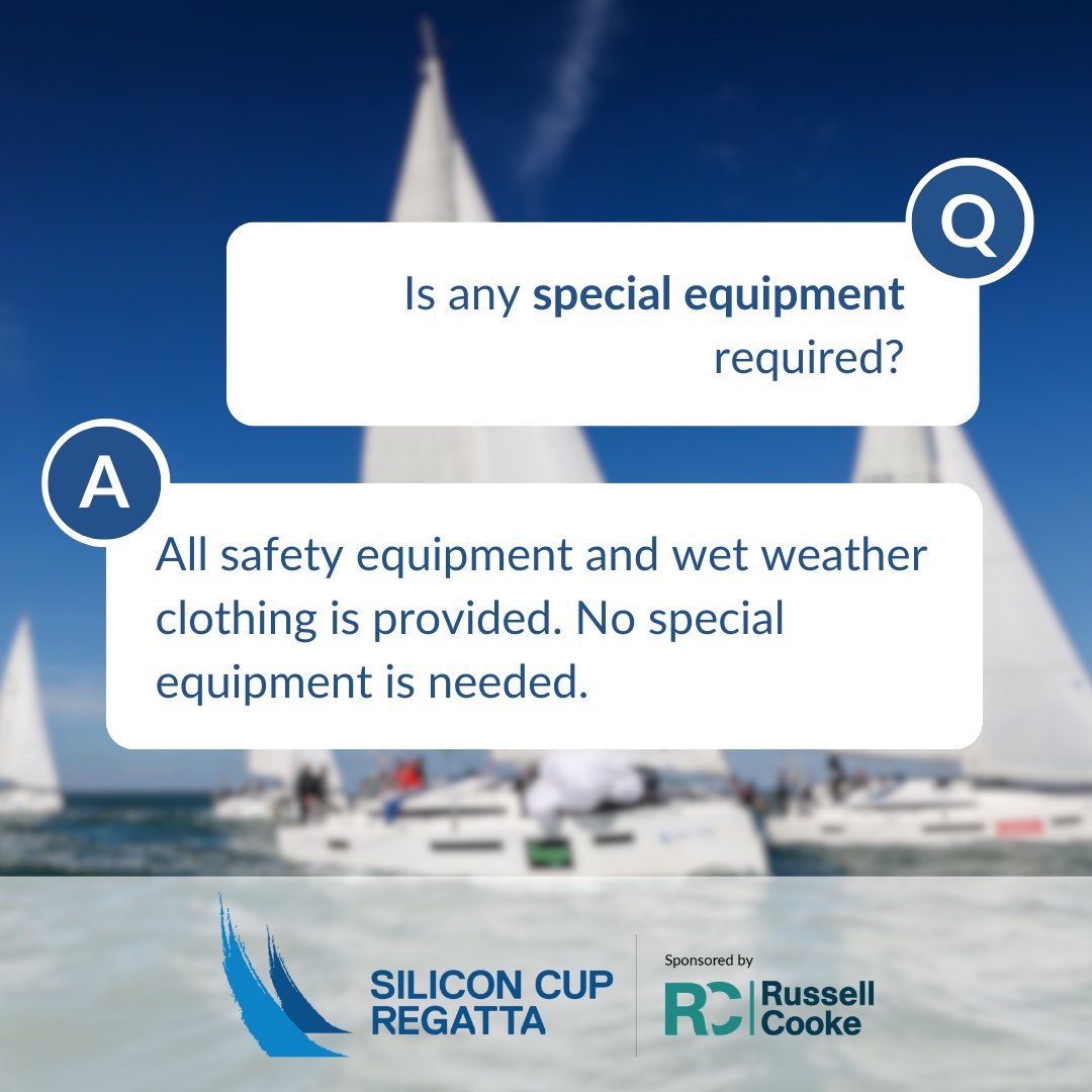 From safety equipment to wet weather clothing, everything is taken care of at the Russell-Cooke Silicon Cup Regatta - so your team can focus on the experience, the connections, and the cause.

👉 Enter your team today at: bit.ly/3ufN7Kz

#TheSiliconCup #IT #SailingUK