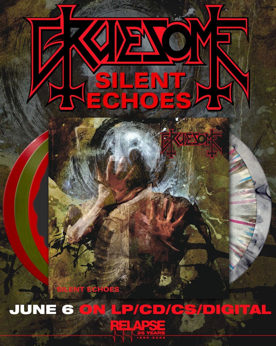 GRUESOME announce new album SILENT ECHOES - Out June 6 on LP/CD/CS/Digital

Watch the official video for "A Darkened Window" (directed by The COIN) &amp; pre-order at relapse.com/pages/gruesome…