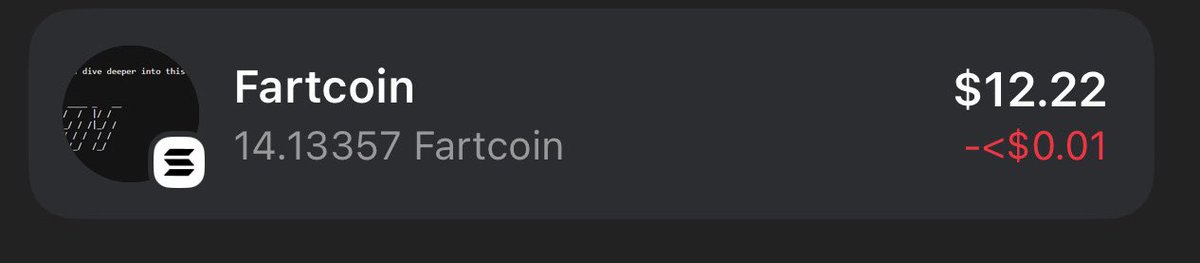 BEARLY_HODLING's tweet photo. It looks like a lot of the Pond0x community just got airdropped a token imitating Fartcoin.

The contract address is: 7g275uQ9JuvTa7EC3TERyAsQUGwid9eDYK2JgpSLrmjK

The real fart coin token address is: 9BB6NFEcjBCtnNLFko2FqVQBq8HHM13kCyYcdQbgpump

This likely a scam, please do not interact with this token.