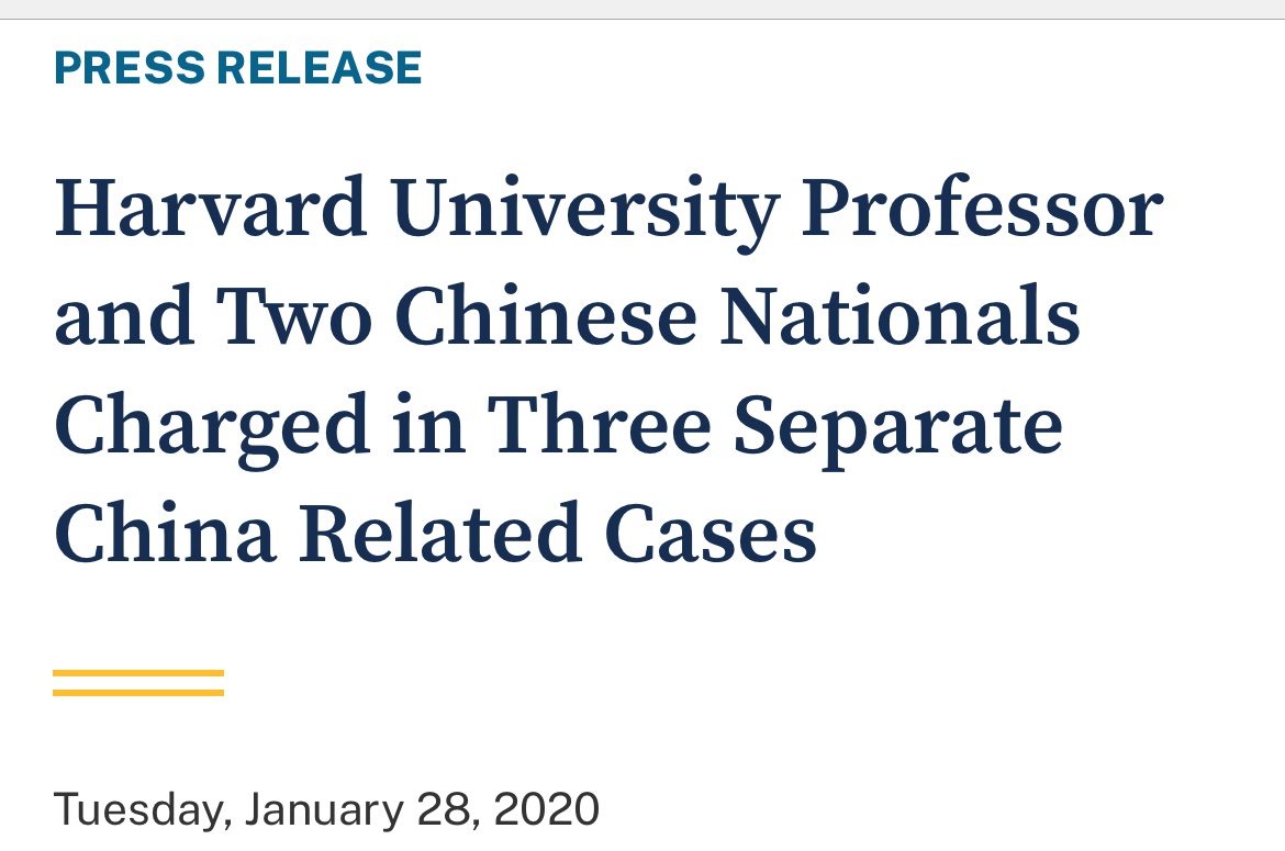 In January 2020 Harvard professor with ties to wuhan lab and his Chinese students were arrested at Logan airport smuggling vials of bio research out of the country. This research was funded with billions of  taxpayer dollars. Harvard has always sold out to the highest bidder.