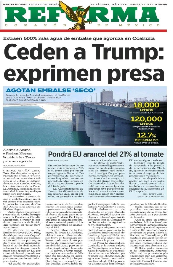 Así las cosas en el diálogo con los vecinos... nunca se dice que no...para reclamar, insultar y ponerse bravos, #Morena tiene a los #españoles...¿que pasará con el suministro de #agua de las zonas urbanas de #Acuña y #PiedrasNegras?...<a href="/conagua_mx/">Conagua</a> es un cero a la izquierda.