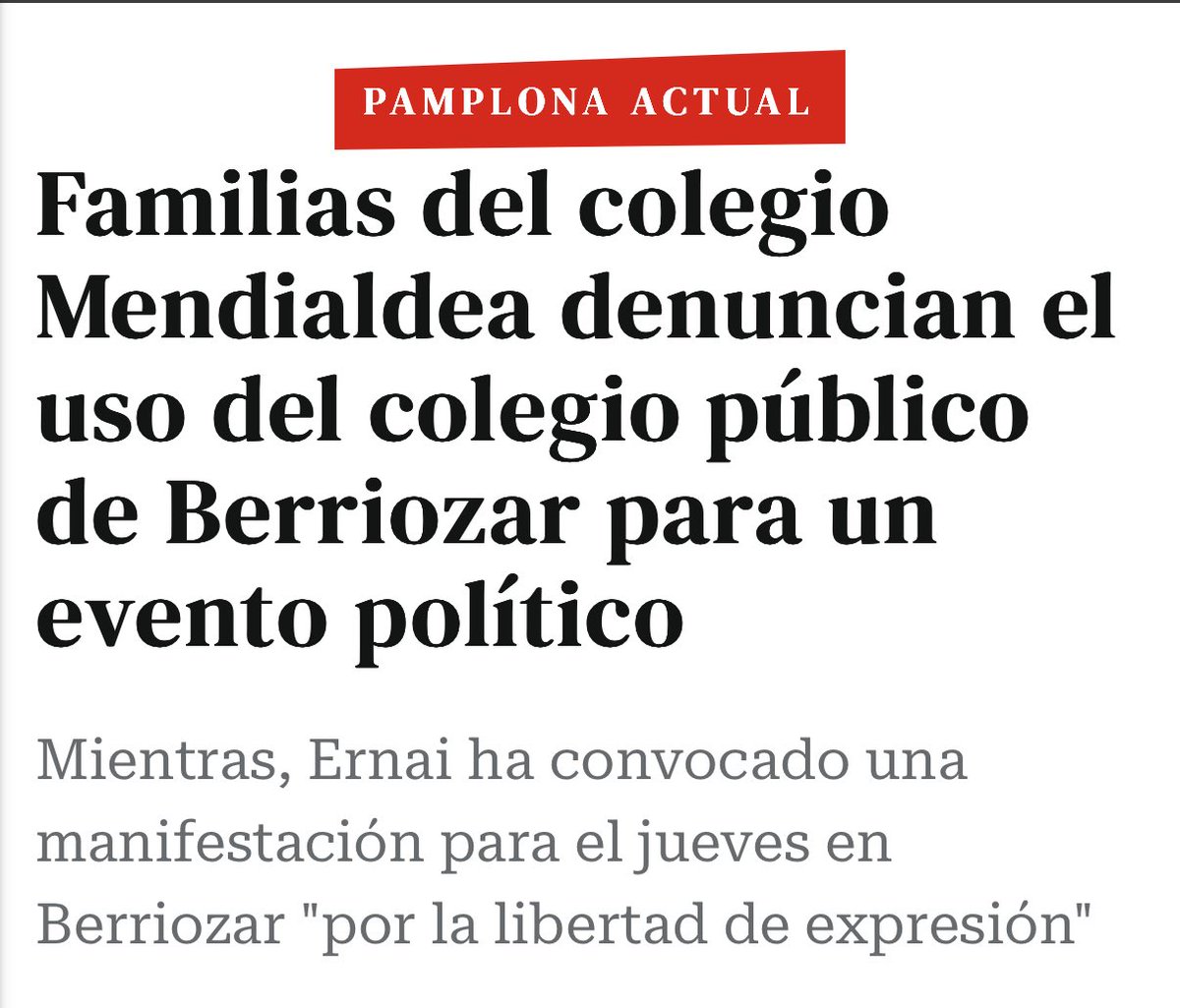 No respetaban el derecho a la vida.

Y van a respetar los lugares educativos.

Nada nuevo de los socios de la señora Chivite.