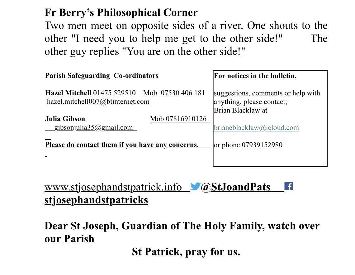 Parish bulletin for Sunday 13th April 2025 - Palm Sunday of the Passion of The Lord