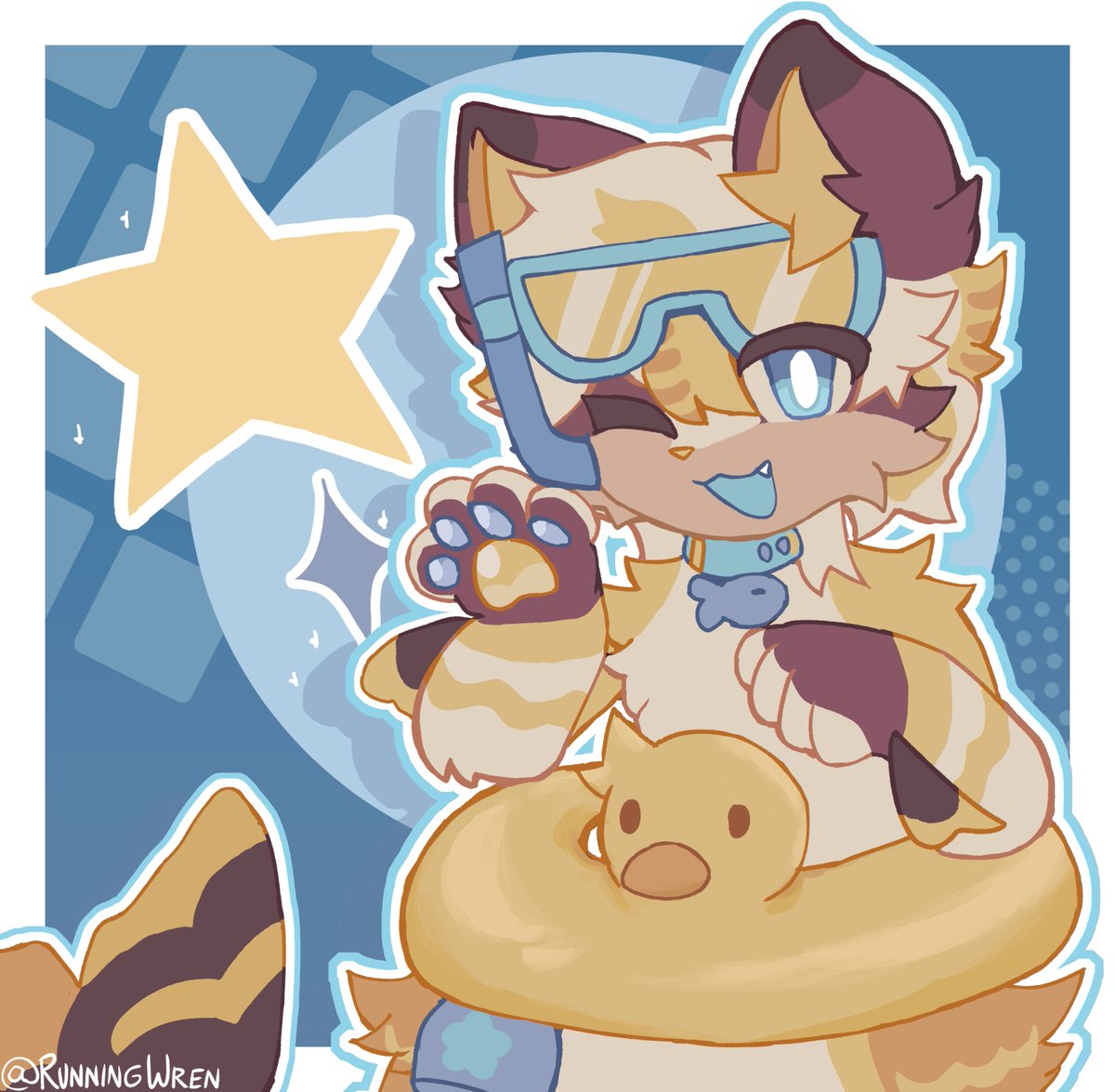 🐟🐠🐡🦈🎣(Half body commission - character belongs to toycat !)