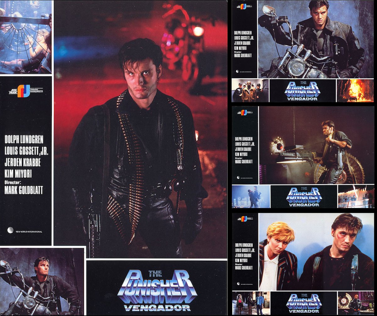 punisher_book's tweet photo. #35thAnniversary
Spanish lobby cards part 2
#dolphlundgren #markgoldblatt #louisgossettjr #lobbycard #comicbookfilm #flyer #presssheet #advert #Spain #filmrelease https://t.co/1A8VL7IO0M