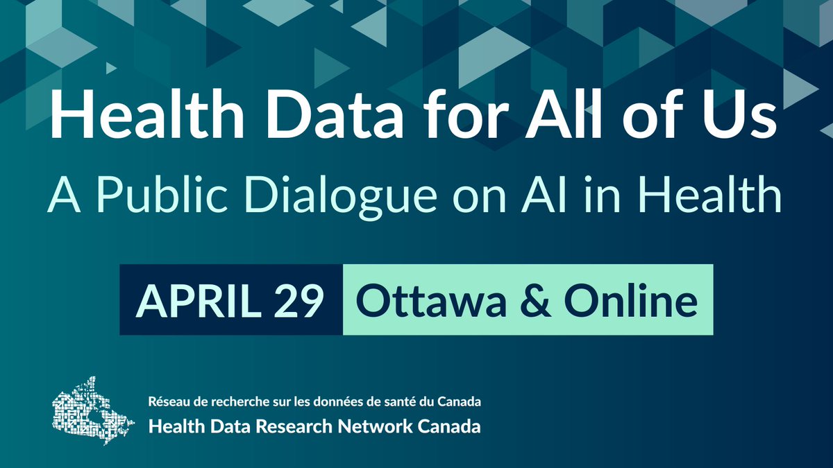 Hosted by Health Data Research Network Canada on April 29, "Health Data for All of Us" will discuss various aspects of health data access and use in Canada.

Online tickets are free!

Read more:

hdrn.ca/en/public/publ…