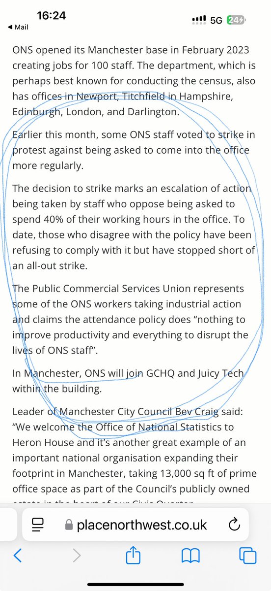 Jonathan Schofield (@jonathschofield) on Twitter photo I’ve just read this in <a href="/PlaceNorthWest/">Place North West</a>. These people are complaining about going into the office 40% of their hours? Unbelievable. I’ve just read this in <a href="/PlaceNorthWest/">Place North West</a>. These people are complaining about going into the office 40% of their hours? Unbelievable.