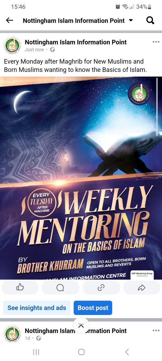Every Monday after Maghrib for New Muslims and Born Muslims who want to know the basics of Islam.
