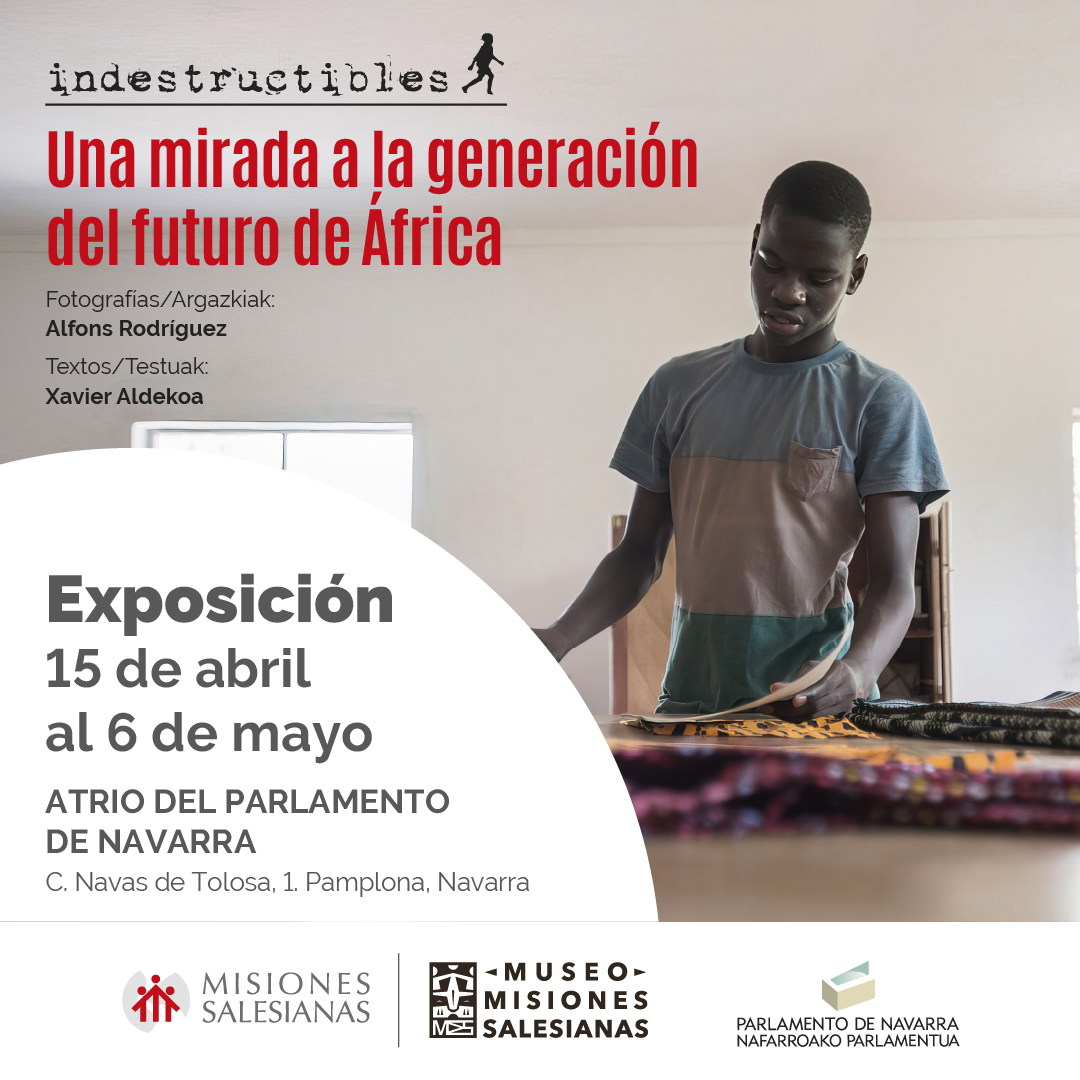 Misiones Salesianas (@msalesianas) on Twitter photo Desde hoy #Indestructibles está #Pamplona en el <a href="/parlamentoNA/">Parlamento de Navarra / Nafarroako Parlamentua</a> . <a href="/alfonsrodriguez/">ALFONS RODRÍGUEZ</a> y <a href="/xavieraldekoa/">Xavier Aldekoa</a> presentan un trabajo de 10 años donde documentan la vida de 11 niños y niñas que nos muestran sus vidas y que suponen la oportunidad de #África.
En #Pamplona hasta el 6 de mayo Desde hoy #Indestructibles está #Pamplona en el <a href="/parlamentoNA/">Parlamento de Navarra / Nafarroako Parlamentua</a> . <a href="/alfonsrodriguez/">ALFONS RODRÍGUEZ</a> y <a href="/xavieraldekoa/">Xavier Aldekoa</a> presentan un trabajo de 10 años donde documentan la vida de 11 niños y niñas que nos muestran sus vidas y que suponen la oportunidad de #África.
En #Pamplona hasta el 6 de mayo