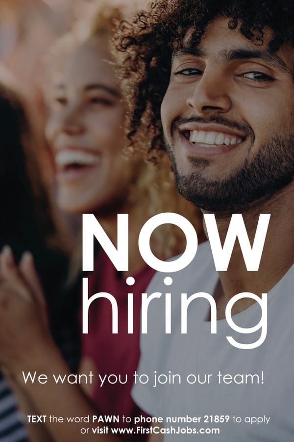FirstCash_Corp's tweet photo. Great people are needed to staff our GREAT stores!
Visit https://t.co/6G9v3RURyb for all open positions https://t.co/ywBUiHKera