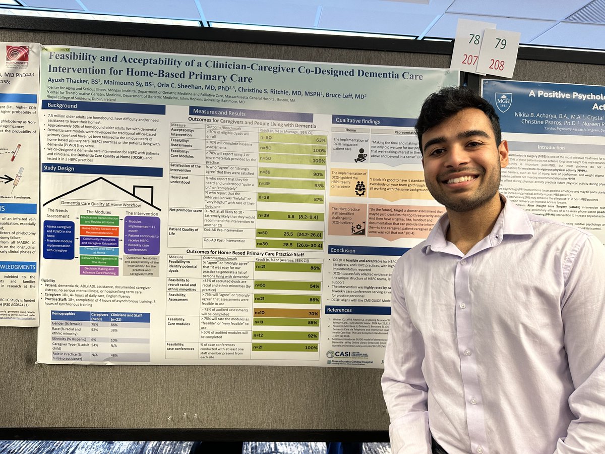 For today's #TeamTuesday we're highlighting CASI CRC Ayush Thacker, who presented a poster at the MGH Celebration of Science on the Feasibility and Acceptability of a home-based dementia care intervention for caregivers and homebound people living with dementia!