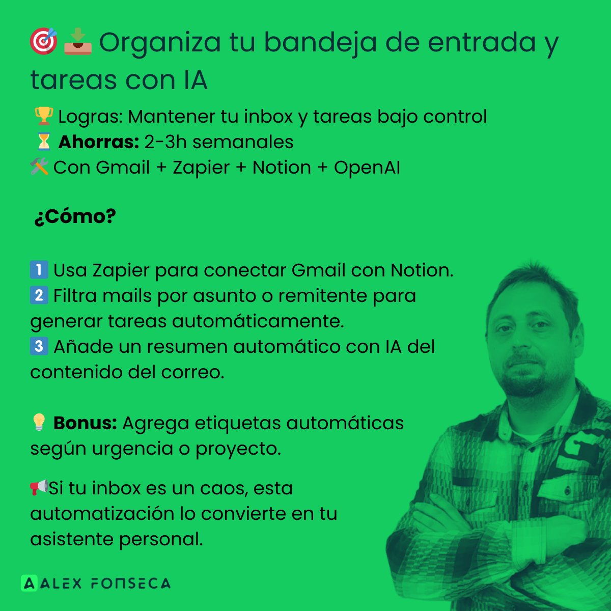 Xandre_Fonseca's tweet image. *¿Cuánto tiempo tardas en organizar tu bandeja de entrada?
Con este #TIP de automatización ahorrarás como 2 horas semanales.
#Automatización #Productividad #InboxZero #IAenAcción #NotionEspañol #ZapierLife