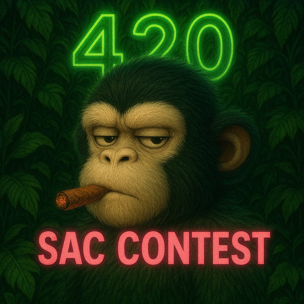 Submit your AI-crafted furry NFTs before the smoke clears in our 420 SAC contest.

#SAC420CONTEST is sparking wild creativity and it's still goin' strong!💨

Need a cheat code? Try the prompt below with your image input 👇