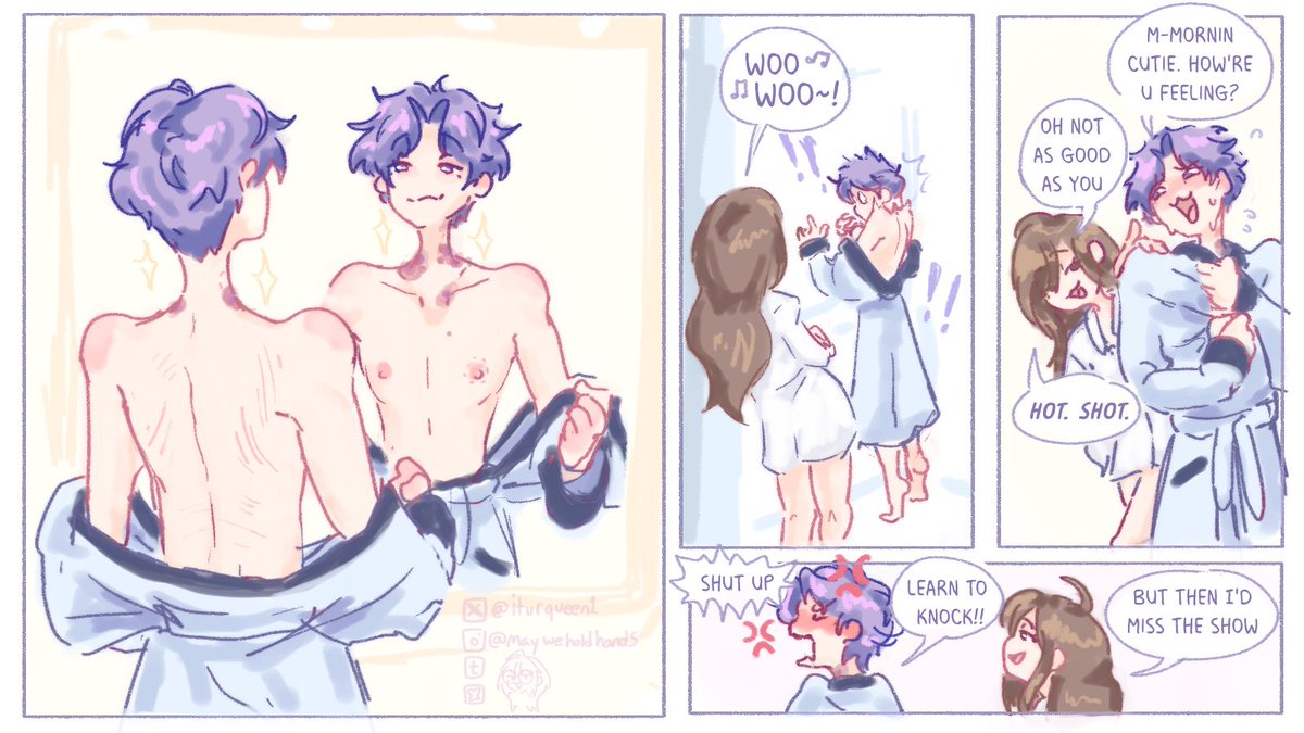 He was grumpy for several hours. Never forgot to lock a door again though ! 
#LoveandDeepspace #loveanddeepspacefanart #rafayel