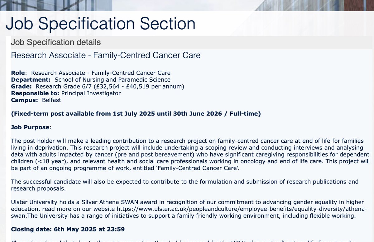 Dr Jeff Hanna (@drjhanna02) on Twitter photo ๐ซWe are recruiting a full-time research associate (1.0, 1-year) to work on our new <a href="/NIHRresearch/">National Institute for Health and Care Research</a> funded project: Supporting families living in deprivation at end of life.
Supported and mentored by project PIs <a href="/drjhanna02/">Dr Jeff Hanna</a> and <a href="/semple_cherith/">Cherith Semple</a>
Apply: my.corehr.com/pls/coreportalโฆ ๐ซWe are recruiting a full-time research associate (1.0, 1-year) to work on our new <a href="/NIHRresearch/">National Institute for Health and Care Research</a> funded project: Supporting families living in deprivation at end of life.
Supported and mentored by project PIs <a href="/drjhanna02/">Dr Jeff Hanna</a> and <a href="/semple_cherith/">Cherith Semple</a>
Apply: my.corehr.com/pls/coreportalโฆ