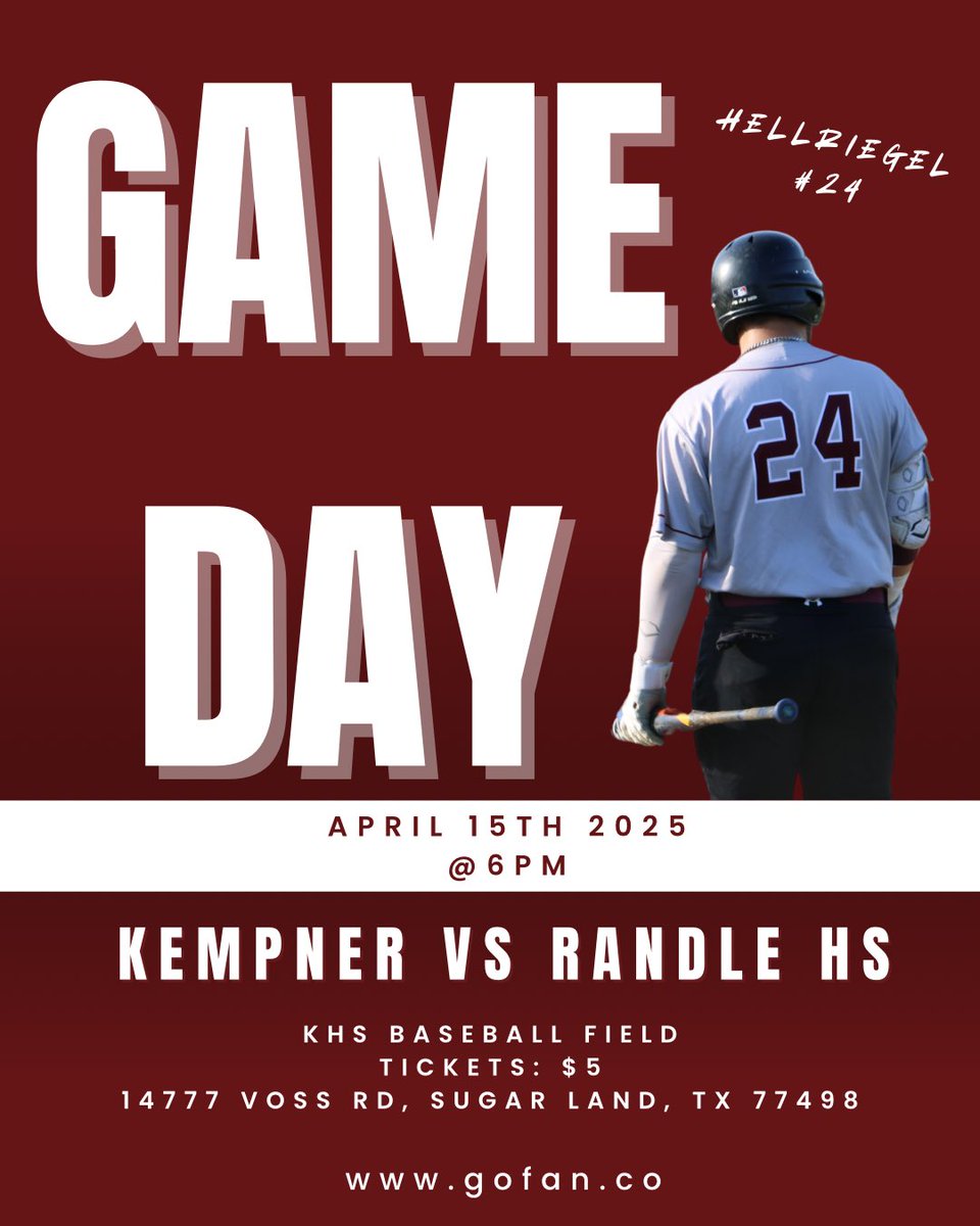 Big game in the Den tonight!!   Wear Maroon and yell loud!!   #defendtheden <a href="/KHSBaseball1988/">Kempner HS Baseball</a> <a href="/KHS_Cougars/">Kempner High School</a>
