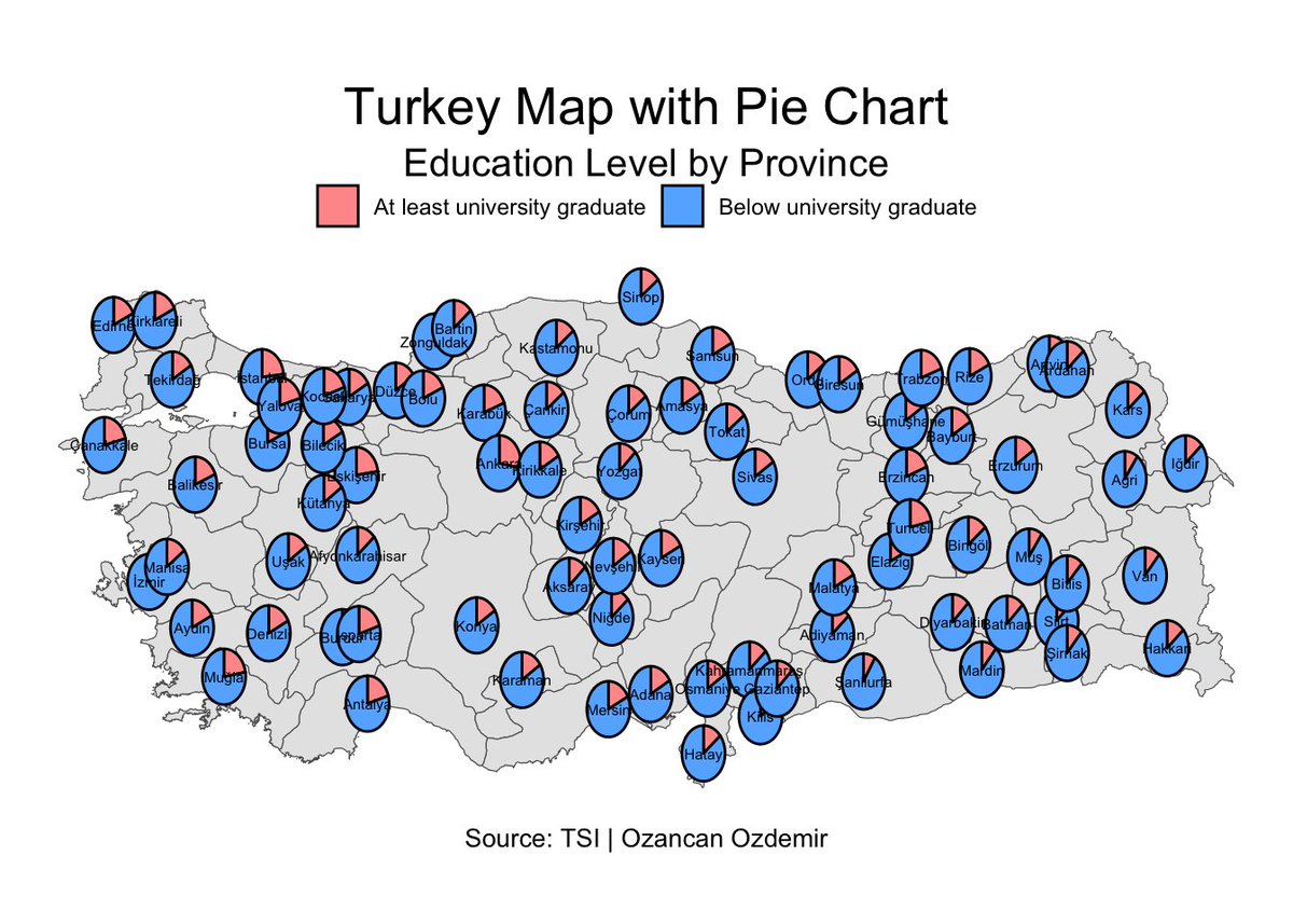 OzancanOzdemir's tweet image. R programlama dilinde, haritaların üzerine pasta grafiklerini nasıl ekleyebileceğinizi gösteren bir öğretici hazırladım. #Rstats #dataviz #ggplot
ozancanozdemir.github.io/map_and_piecha…