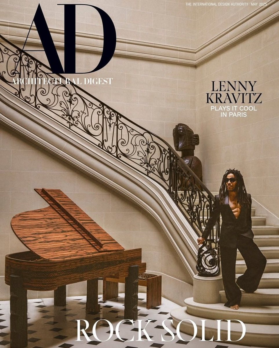 saintdemie's tweet image. inside lenny kravitz’s 1920s paris home featured in the architectural digest 🌇
photography by matthieu salvaing