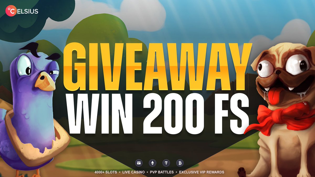 celsiuscasino's tweet image. 💸Giveaway - Win 200 FS 🎰
(50 FS x 4 users)
Conditions:
✅Follow us
❤️Like & Retweet this tweet
✍️Leave a comment with your Celsius username
Play with Celsius celsiuscasino.com/category/Slot
Good Luck!