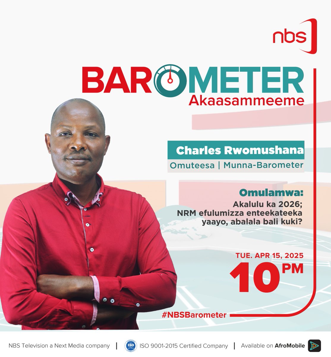 Sheila Tusiime (@tusiimesheila) on Twitter photo NRM's Electoral Roadmap OUT, are other political parties in limbo?
This and more tonight on #NBSBarometer with <a href="/adam_kungu/">Kungu Al-mahadi Adam</a>.
#NBSUpdates NRM's Electoral Roadmap OUT, are other political parties in limbo?
This and more tonight on #NBSBarometer with <a href="/adam_kungu/">Kungu Al-mahadi Adam</a>.
#NBSUpdates