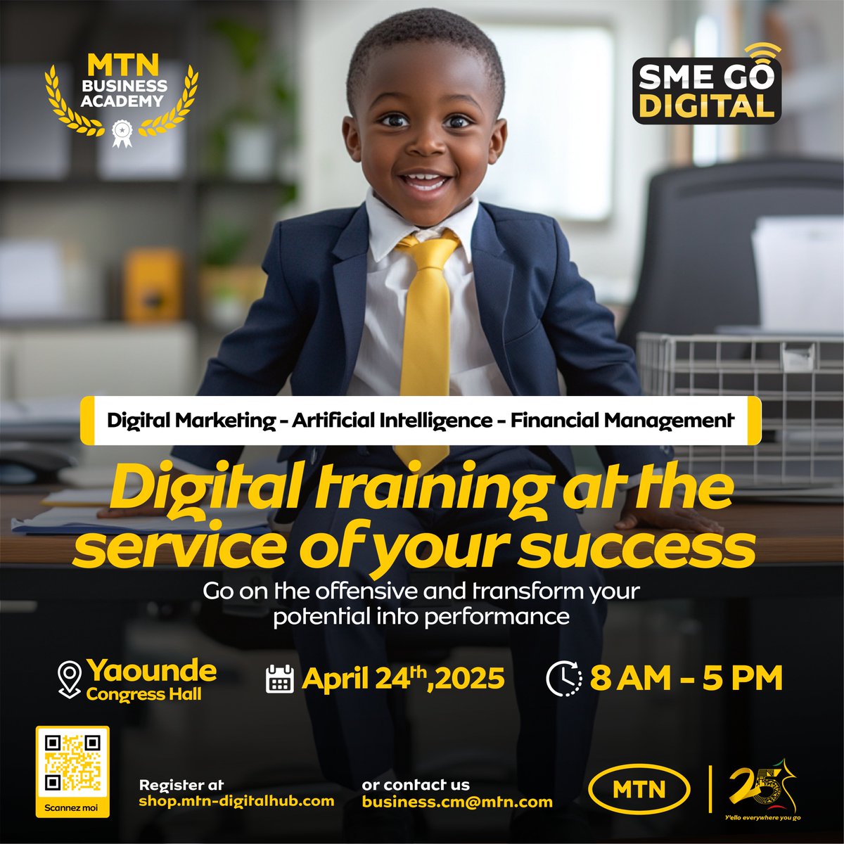 📢 Entrepreneurs, ready to boost your business? Join us on April 24th for the MTN Business Academy!
💡 Digital Marketing
🤖 Artificial Intelligence
💰 Financial Management
Learn from the best! 👉 urlr.me/XGau96
#MBA2025 #BusinessDoneBetter