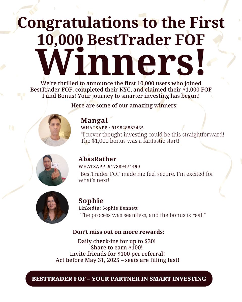 BESTTRADER_EN's tweet photo. Congratulations to those who received the top 10000 awards.  The withdrawal was successful.  Let's congratulate them all together. https://t.co/TcPdpax5uM