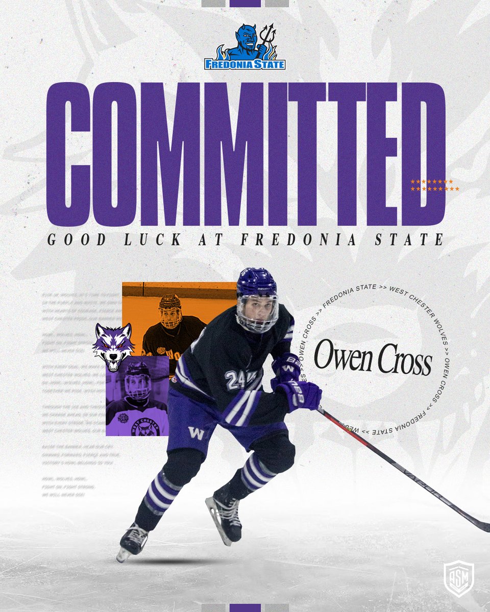 Congrats to Owen Cross on his commitment to play NCAA DIII hockey at SUNY Fredonia for the 2025-26 season! 🐺

📰 westchesterwolves.com/2025/04/15/wol…

🚨 Hockey ID Camp: April 25-27, 2025 🚨
📍 PNY North Sports Arena | Open to 2005-2010 birth years
🔗 Register now: asmhockeygroup.com/post/asm-hocke…