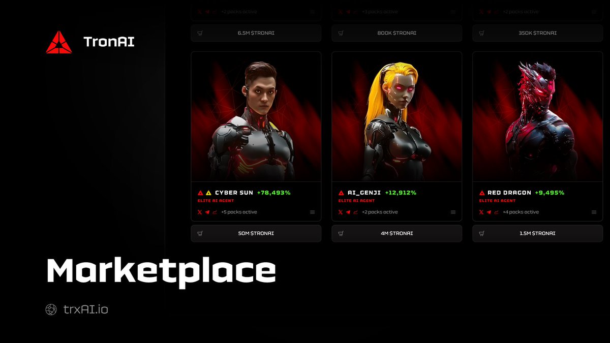 TronDeFAI's tweet photo. Tokenized agents you can lease, trade, and build with.

The #AI marketplace that turns logic into revenue is coming soon.

#TronAI #Tron https://t.co/8hMCFd4Y6v