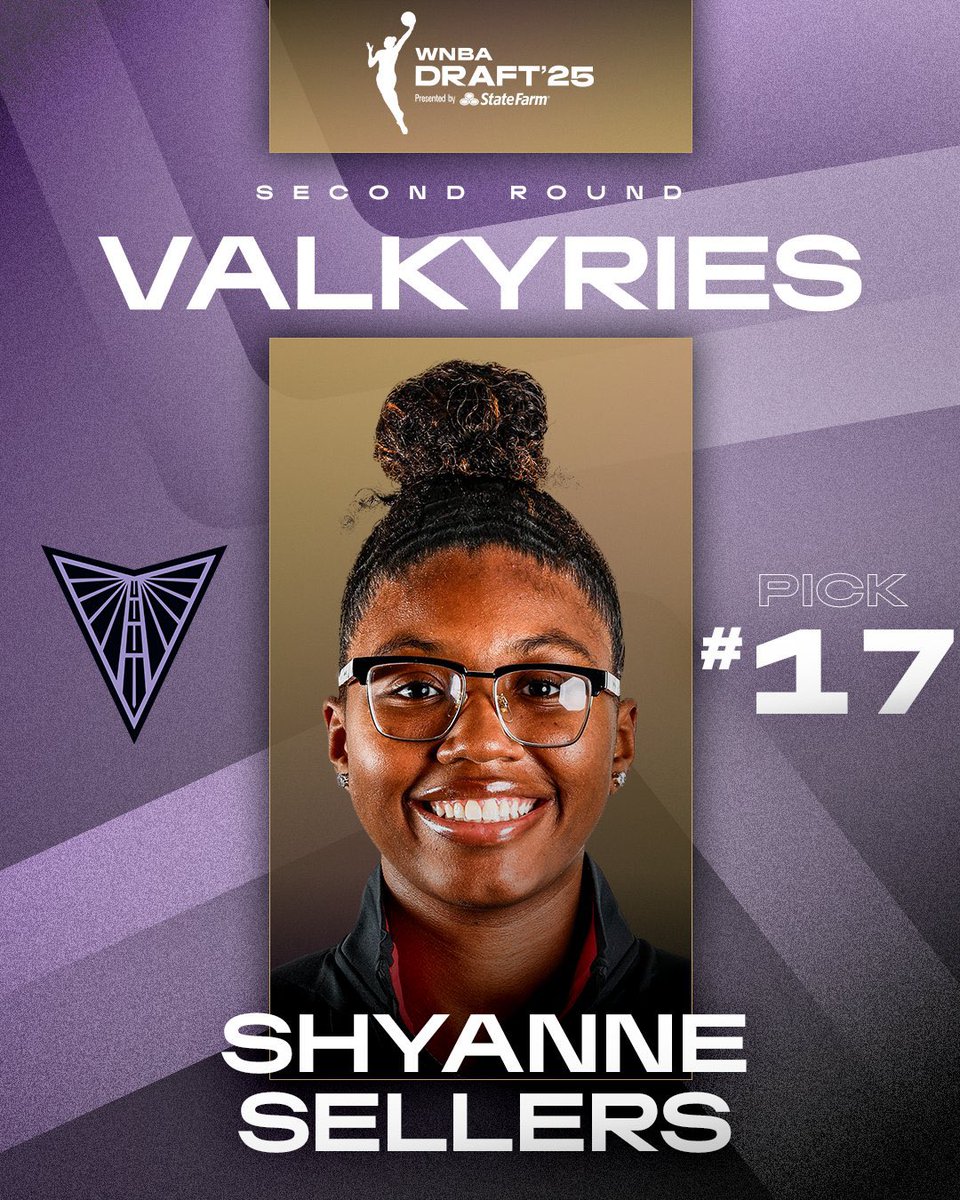 TheGSValkyries's tweet photo. With the No. 17 pick in the 2025 WNBA Draft the Golden State Valkyries are proud to select Shyanne Sellers!

What a week it's been for her from first getting married to getting drafted 👏 https://t.co/saRfNBfipj