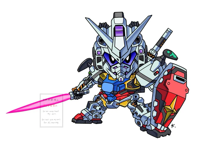 『白いガンダム』今回もリアタイ出来ました!原稿用に赤いガンダムを既に描いていたのですが白も塗ってみました。差分の赤いガンダムは同人誌に掲載予定です。#ジークアクス#GQuuuuuuX 