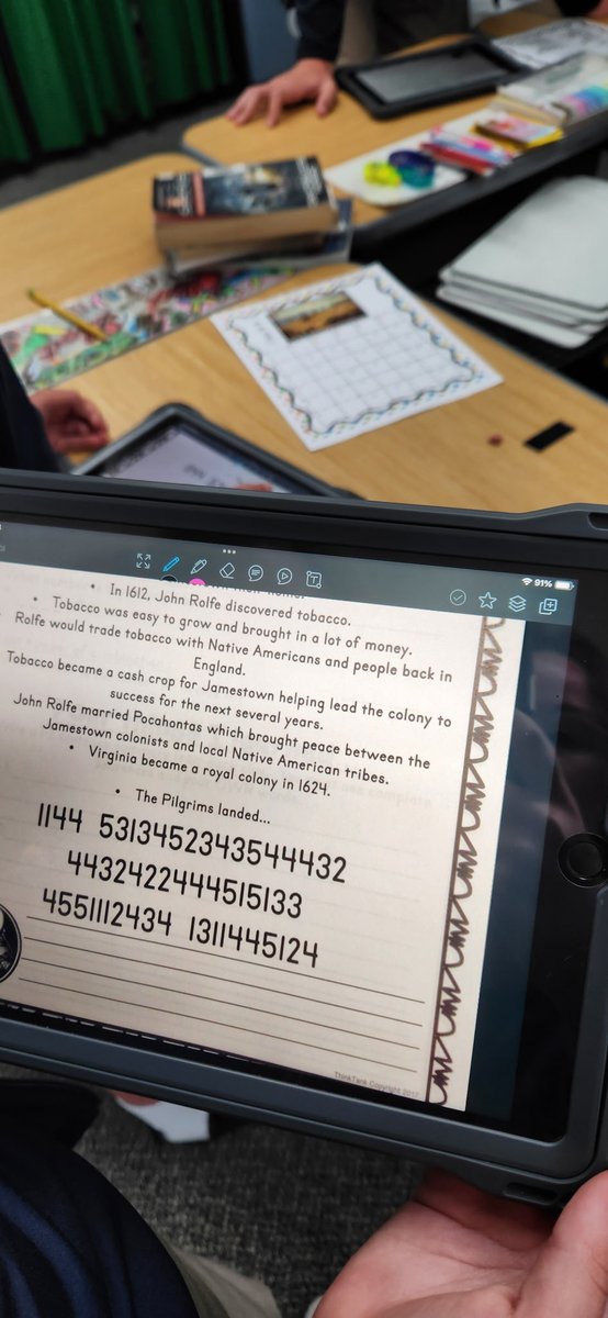 SHCSVero's tweet photo. 🔣 Fifth grade participated in a Jamestown Escape room, deciphering symbols and numbers to reveal facts to learn new information about the first English settlement. Charlie and Conrad were the first to escape in about 37 min! 🙌
#Shcsvero https://t.co/tmAU4h2TOD