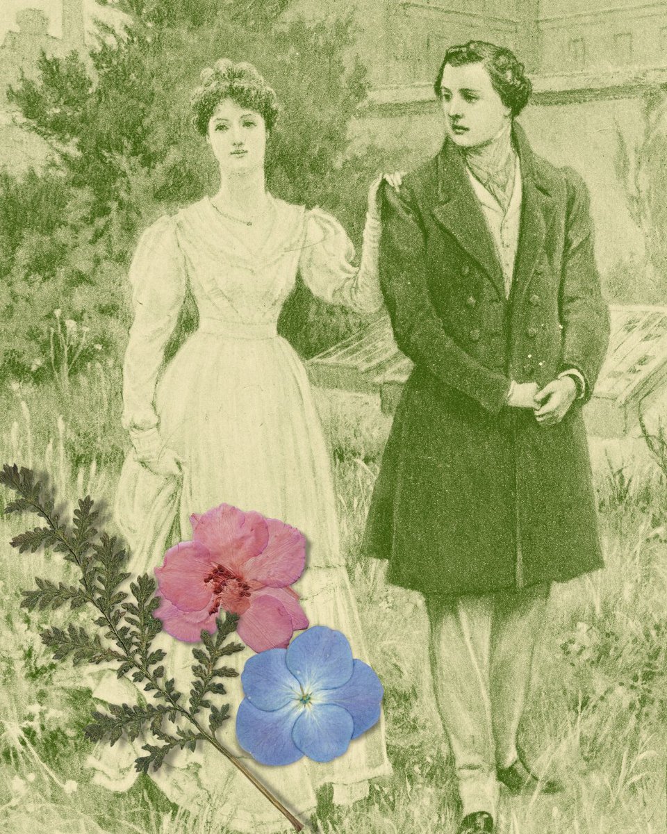 “The whole scene starts out again in the vivid colours of the moment, down to the drops of April rain on the windows of the court, glittering in the rays of April sun.” – Great Expectations, 1861

🖼️Pip and Estella Walking in the Garden, Illustration by Charles Green (1898)