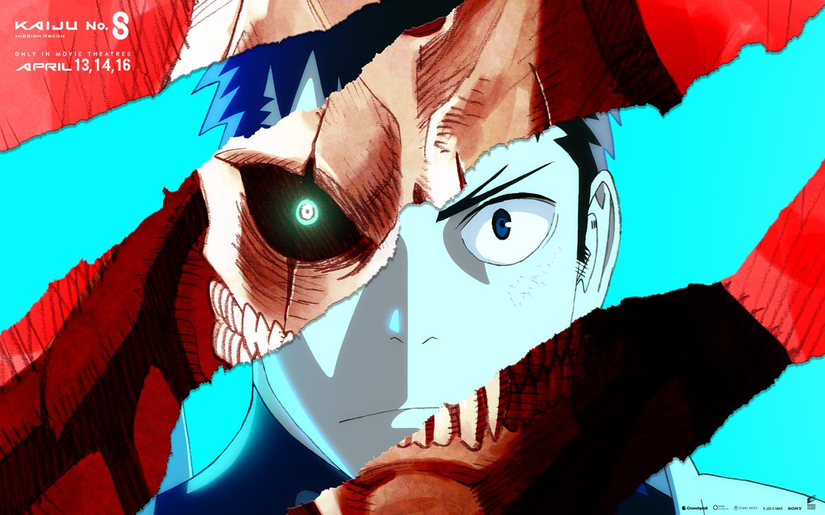 Crunchyroll's tweet photo. Tomorrow is your last chance to see Kaiju No. 8: Mission Recon and the brand new original episode Hoshina's Day Off in theatres! Use these tech wallpapers to show your support 🔥 https://t.co/LD8cTuCsxO