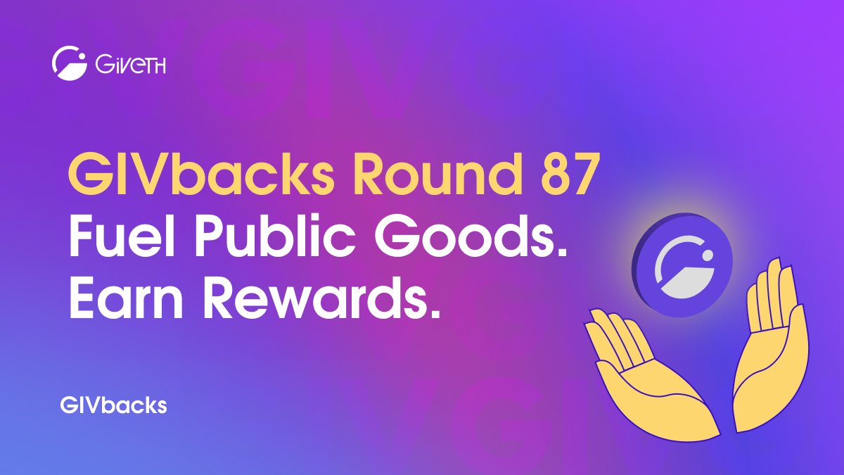 🌞 GIVbacks Round 87 starts today! 🌞

Every $5+ donation to a GIVbacks-eligible project enters you into a raffle to win up to 500,000 $GIV 💜

Want better odds?
Donate to top-boosted projects &amp; get more entries!

Donate today: giveth.io/projects/all?f…