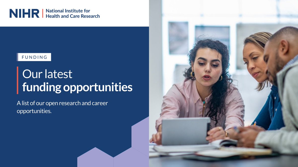 Take a look at our latest research and career opportunities in the thread below!

For more details and a full list of open opportunities, please see: nihr.ac.uk/funding-opport…